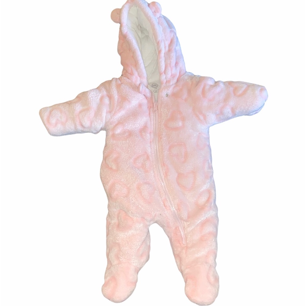 Pink hearts snow suit
